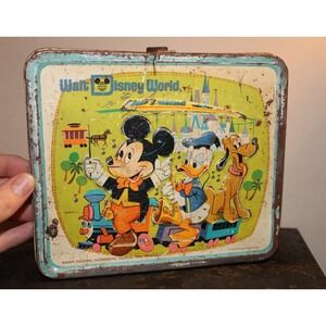 Vintage Walt Disney World 1970's Metal Lunchbox Mickey Country Bear Jamboree WDW